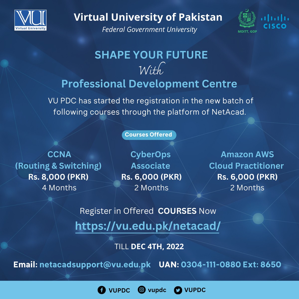Virtual University Admissions 2022 New Courses - Rezult.Pk Get Your Result