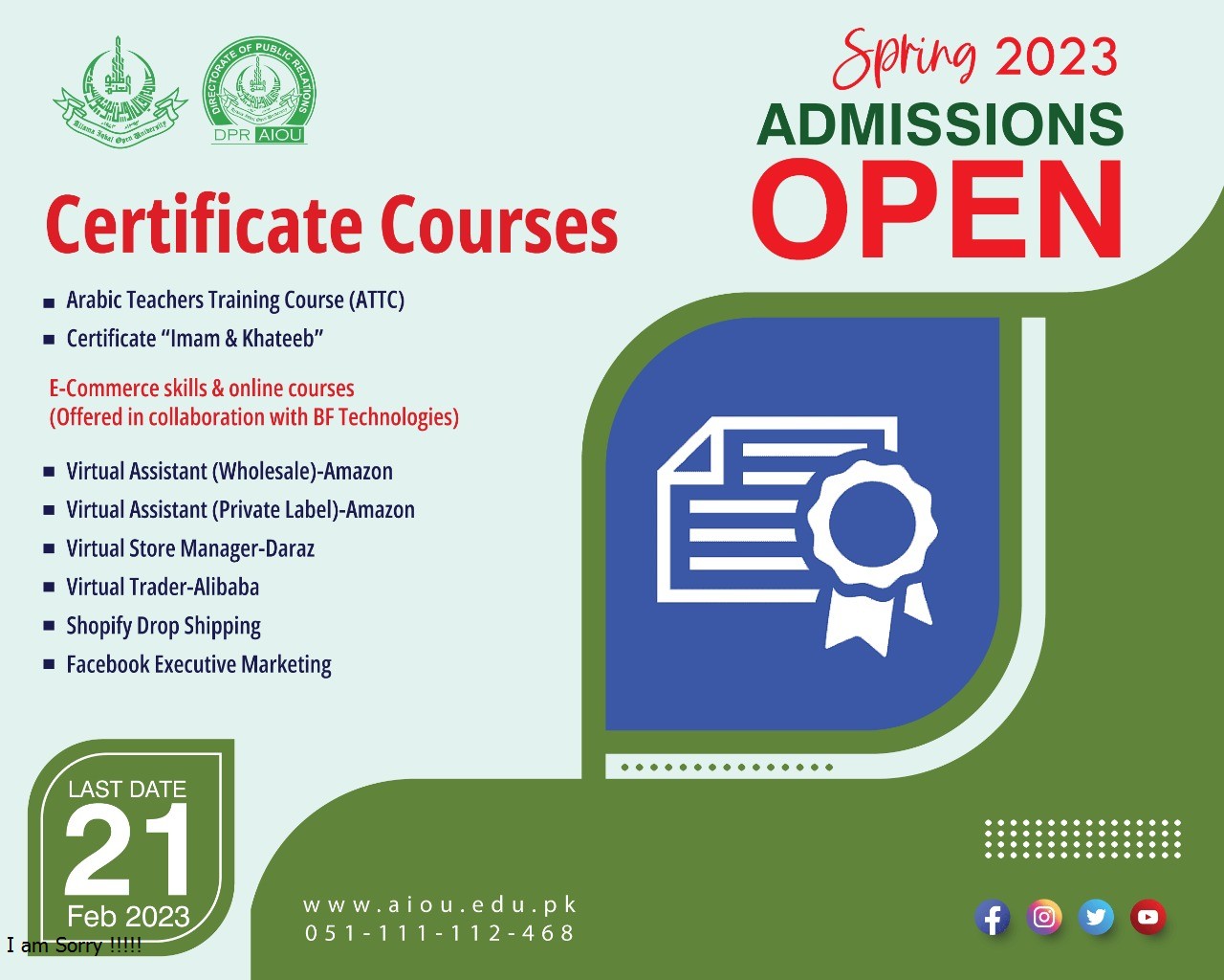 Aiou Admissions 2023 Courses Spring Semester Rezult Pk Get Your Result Aiou Admissions 2023 Courses Spring Semester Rezult Pk Get Your Result