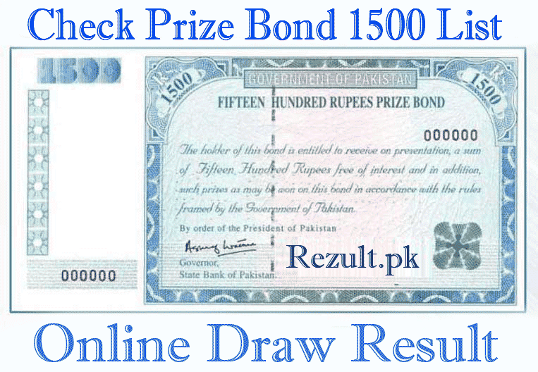 Rs. 1500 Prize Bond List