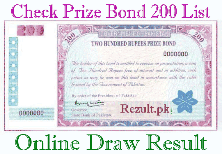 Rs. 200 Prize Bond List