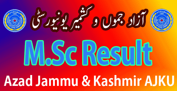 AJKU AJK University Msc result 2025