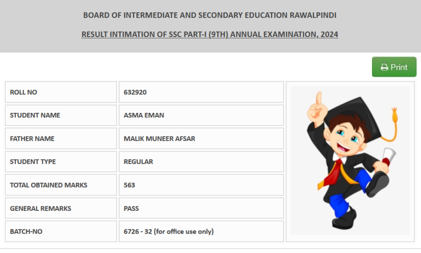 9th Class Position Holders 2025 Rawalpindi Board Rezult.pk Get Your