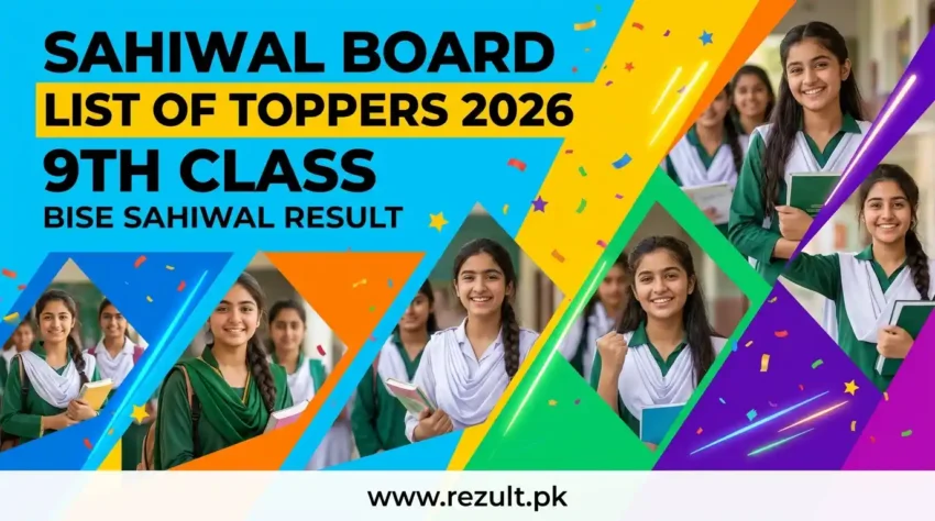 Sahiwal Board List of Toppers 2026 9th Class — BISE Sahiwal Position Holders